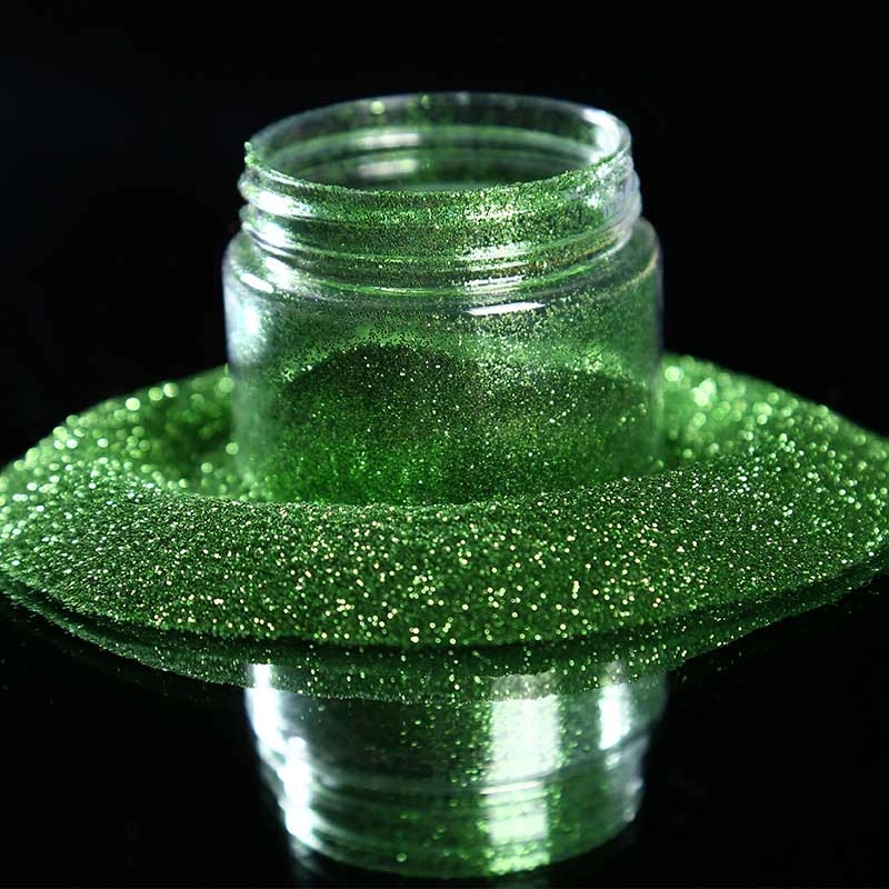 Polvere per goffratura glitterata a iniezione di plastica verde smeraldo