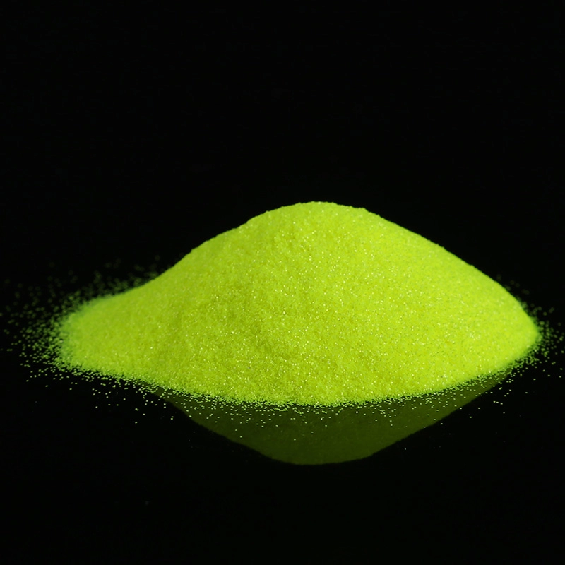 Polvere glitter verde neon fluorescente sfusa