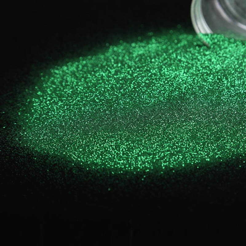 Glitter in poliestere sfuso verde resistente ai solventi