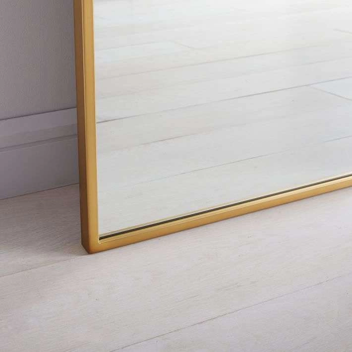 Specchi da pavimento ad arco in metallo dorato