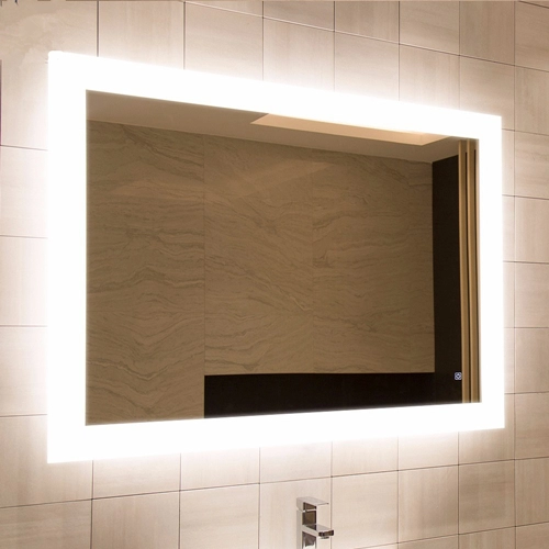 Specchio da bagno a parete illuminato a LED con sbrinatore