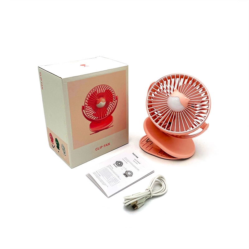 Ventilatore portatile con luce notturna a clip elettronica recentemente portatile