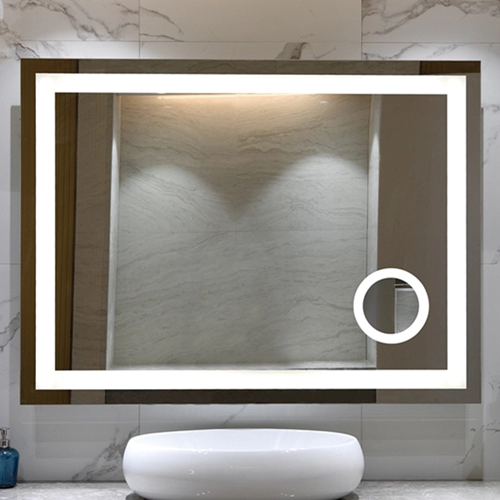 Specchio da bagno illuminato a LED con ingrandimento 5x