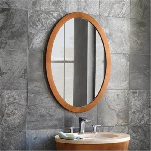 Specchio da bagno con cornice in legno di rovere chiaro