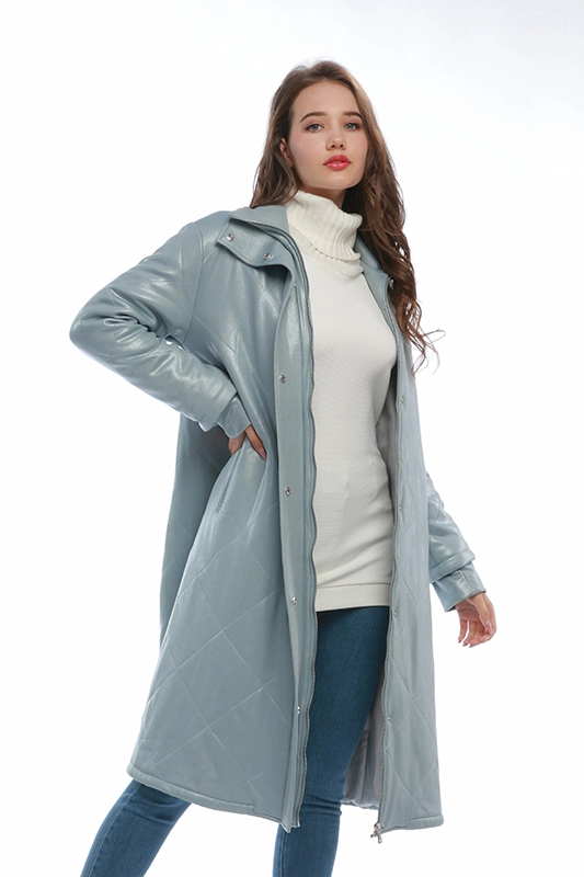 Cappotto invernale da donna con fodera in cotone ricamato a maniche lunghe