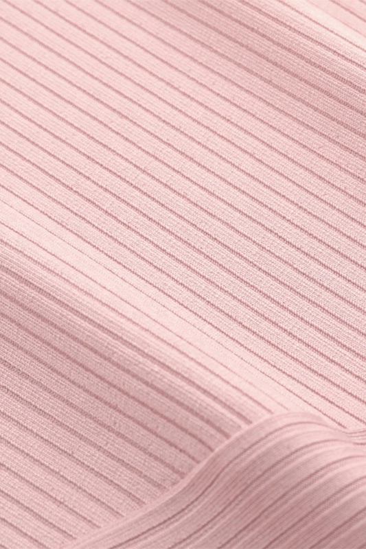 Maglione da donna con scollo a lupetto a maniche lunghe a maniche lunghe in maglia a coste rosa autunnale da donna