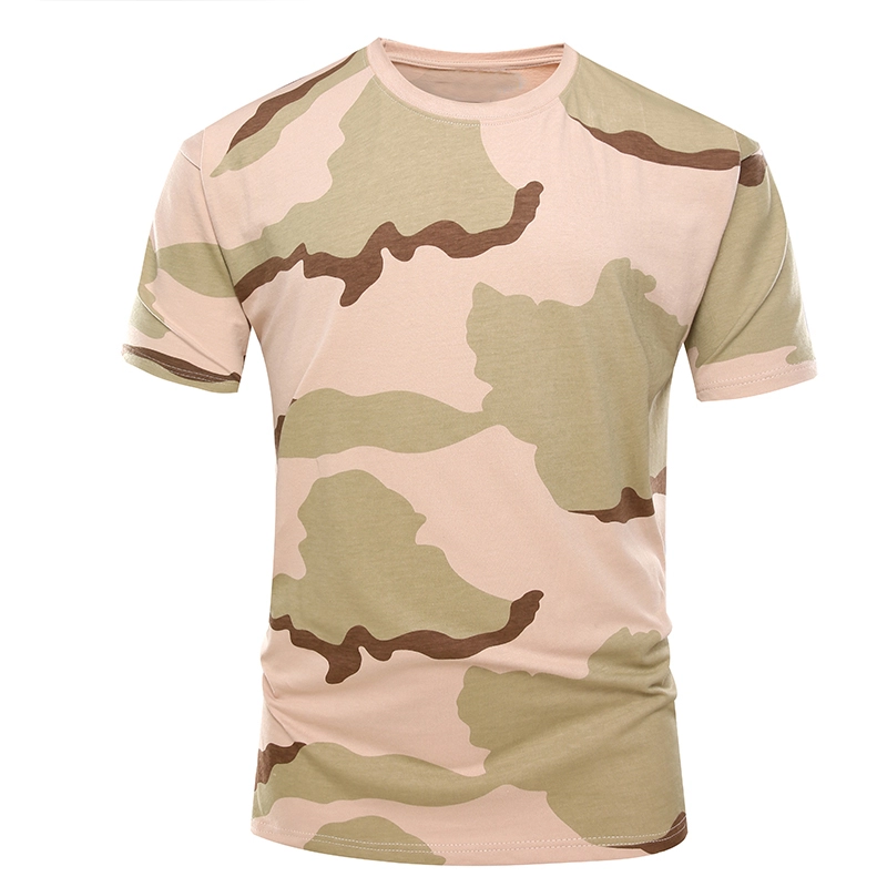 T-shirt a maniche corte color mimetico militare del deserto