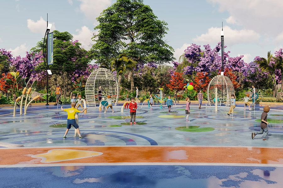 Parco giochi acquatico spray