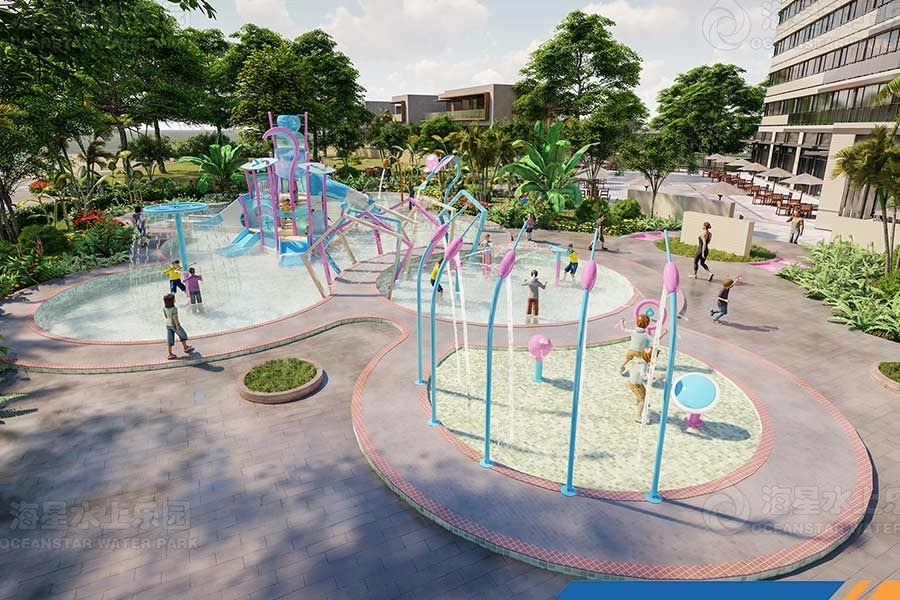 Attrezzatura per il parco con paraspruzzi per bambini