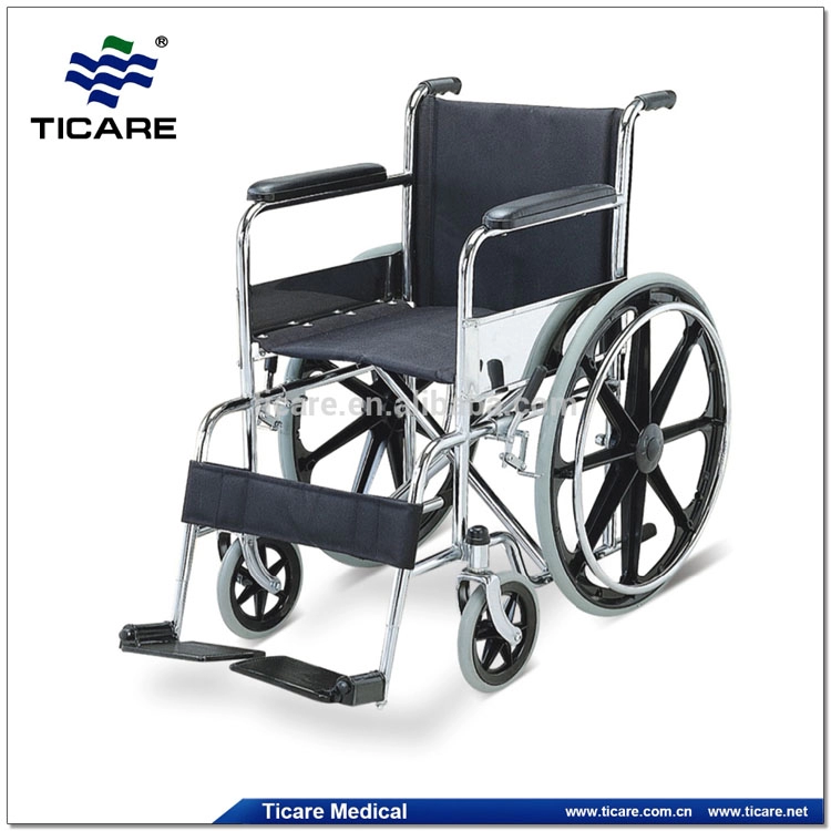 Sedia a rotelle in acciaio con sedile in nylon alluminio per bambino o adulto