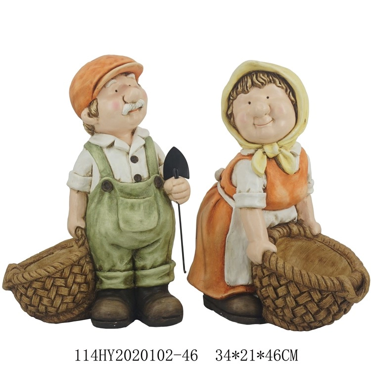 Vecchie figurine di coppia di vasi succulenti