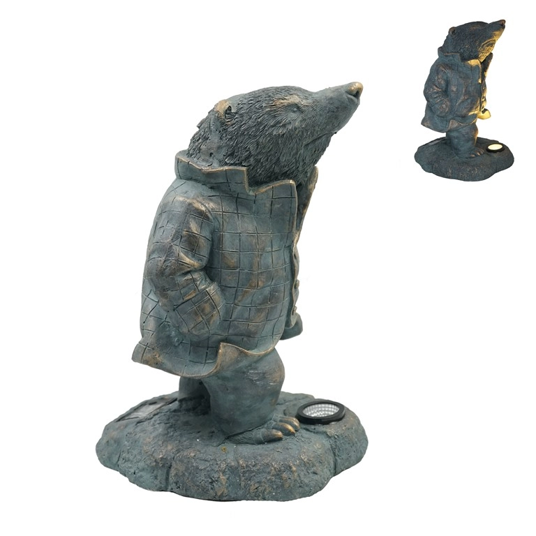 Statuetta da giardino solare MGO Bronze Mole