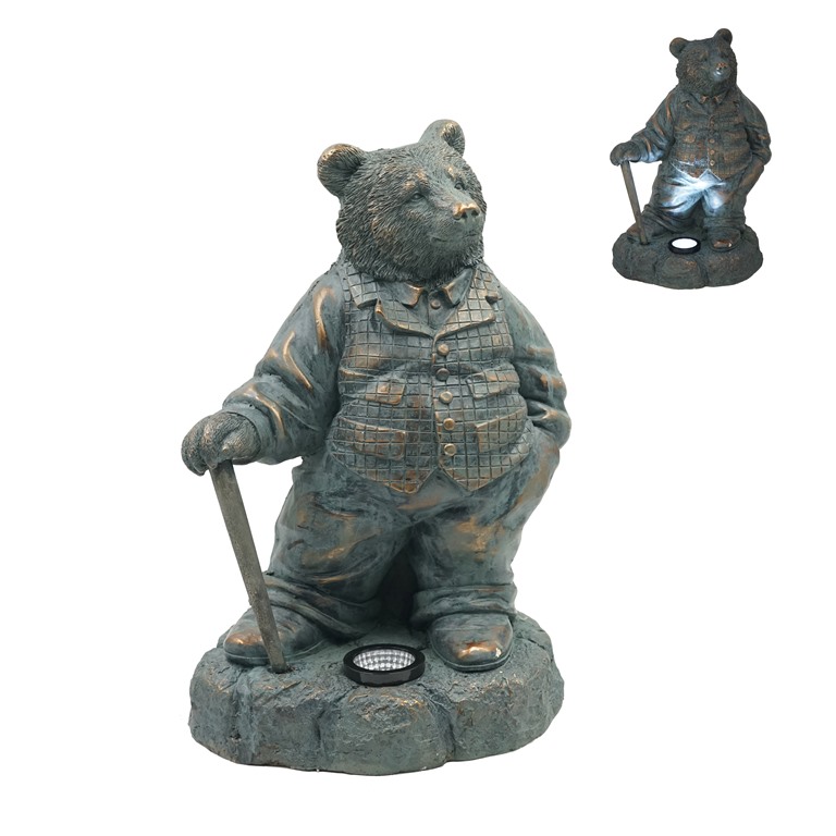 Statua da giardino in bronzo dell'orso solare