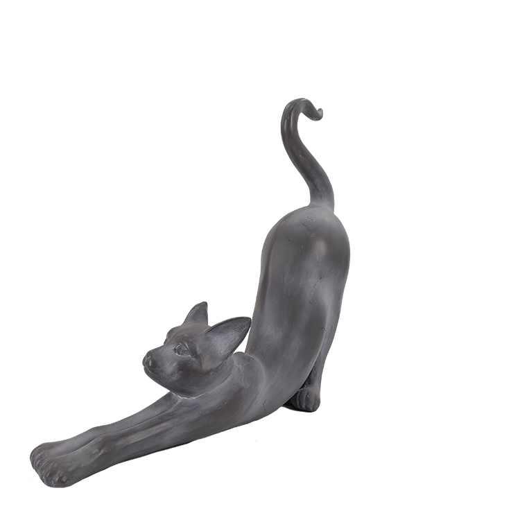statuetta di gatto allungabile in resina