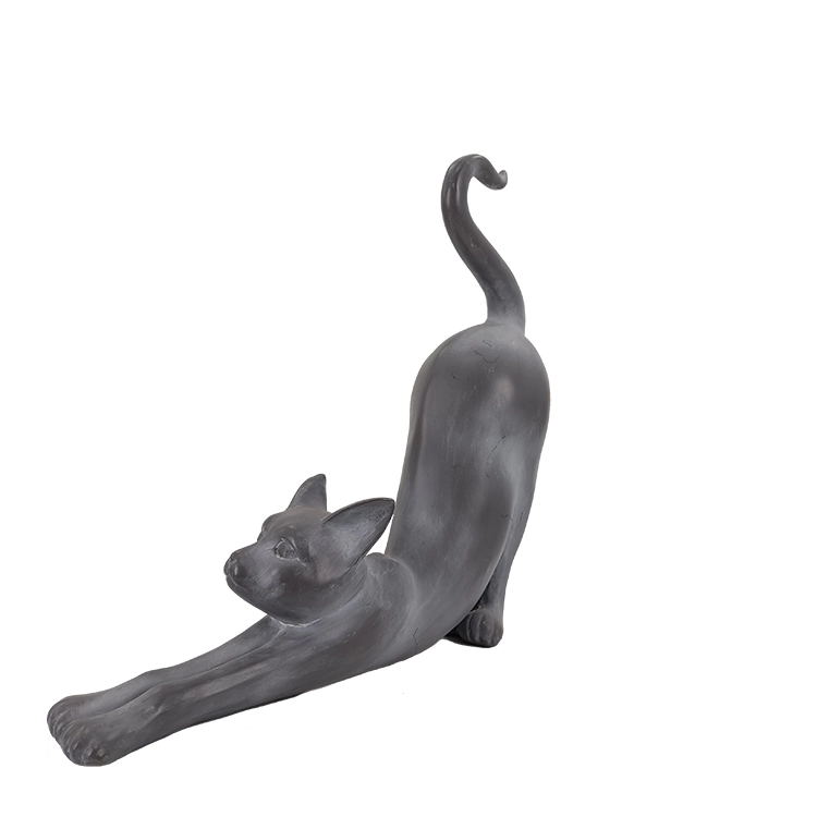Ornamento animale moderno in resina che allunga la statua del gatto