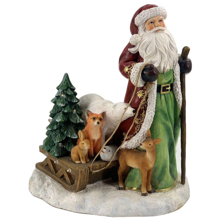 Scandinavian Santa with polar bear musical ornament