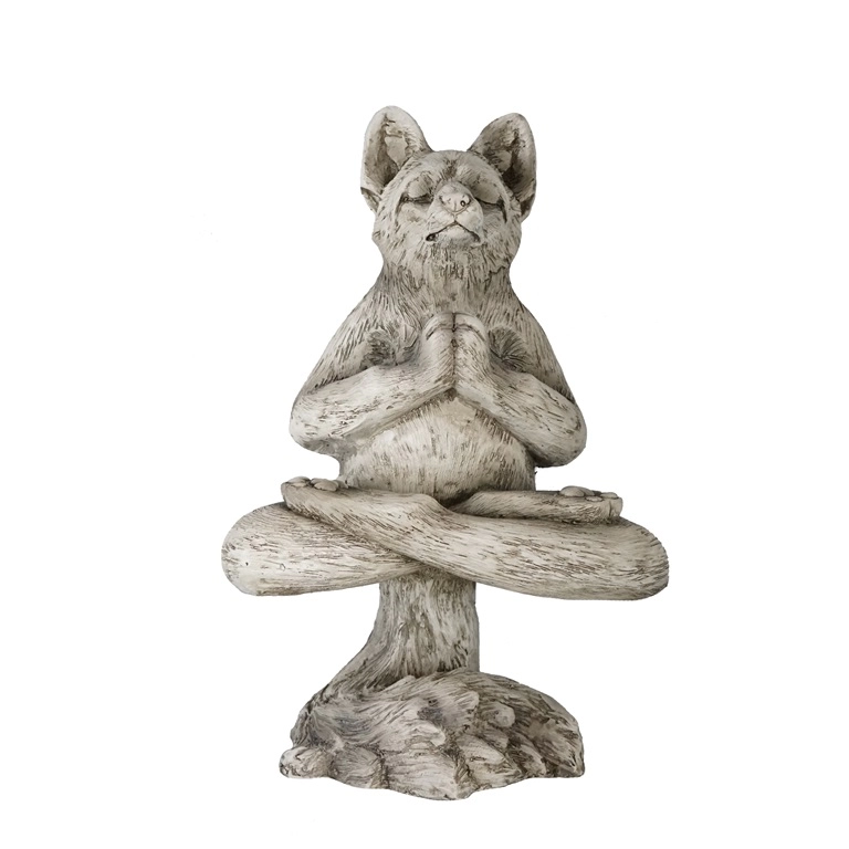 Statuetta da giardino MGO Yoga Fox levitante
