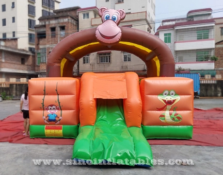 Castello gonfiabile gonfiabile della scimmia della giungla dei bambini all'aperto con il tetto scorrevole N di Sino Inflatables