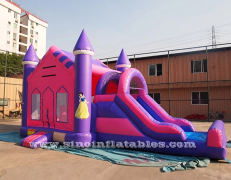 casa di rimbalzo gonfiabile della principessa della festa dei bambini rosa 4in1 con lo scivolo dalla fabbrica gonfiabile di Guangzhou
