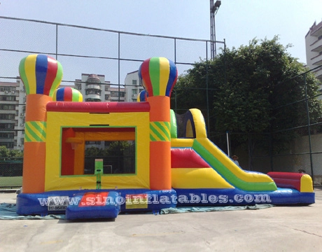 4in1 palloncino arcobaleno commerciale per bambini gonfiabile casa di rimbalzo con scivolo per divertimento all'aperto realizzato dalla fabbrica gonfiabile cinese