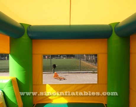 4 grandi palloncini gonfiabili per bambini con castello gonfiabile combinato con scivolo realizzato con il miglior telone in pvc