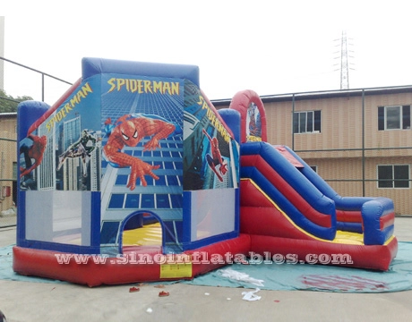 6x5m kids spiderman castello gonfiabile con scivolo per bambini in vendita da Sino Gonfiabili