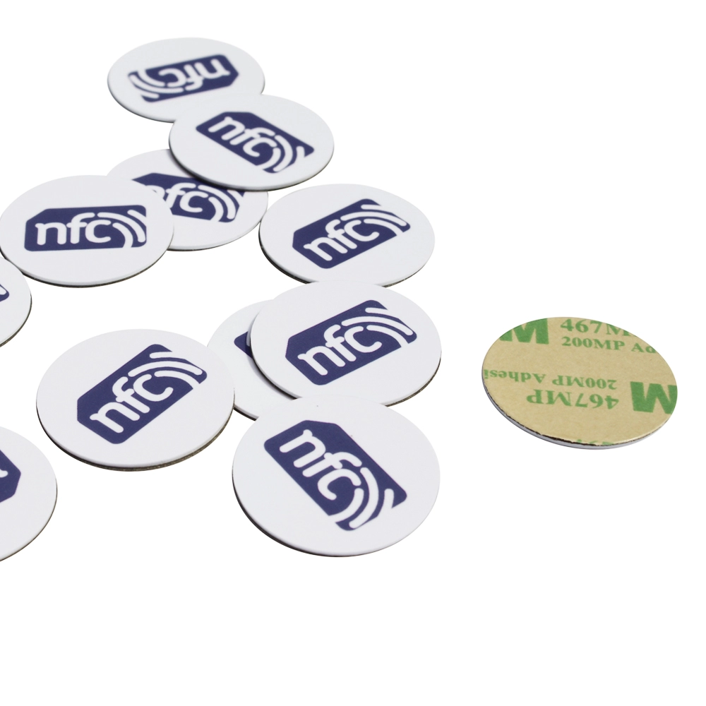 Etichetta adesiva HF per monete rigide in PVC NFC anti-metallo