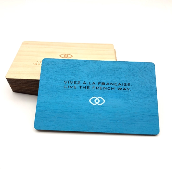 Carta RFID in legno da 13,56 MHz tessera magnetica per hotel in legno senza contatto