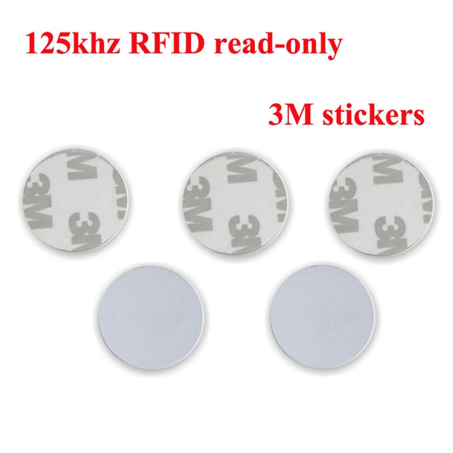 Etichetta in PVC RFID con moneta rotonda bianca da 125 kHz TK4100 EM4305