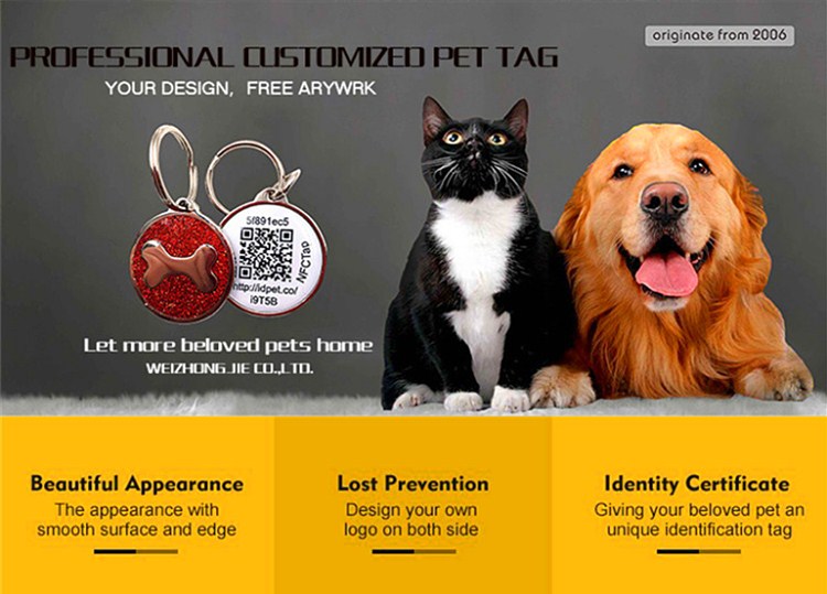 Targhette identificative per animali domestici NFC