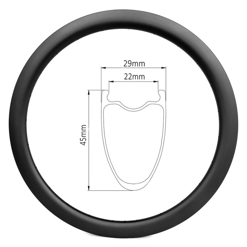 Cerchio per copertoncino 700c 29er disco largo 22 mm e profondo 45 mm per bici da strada e gravel