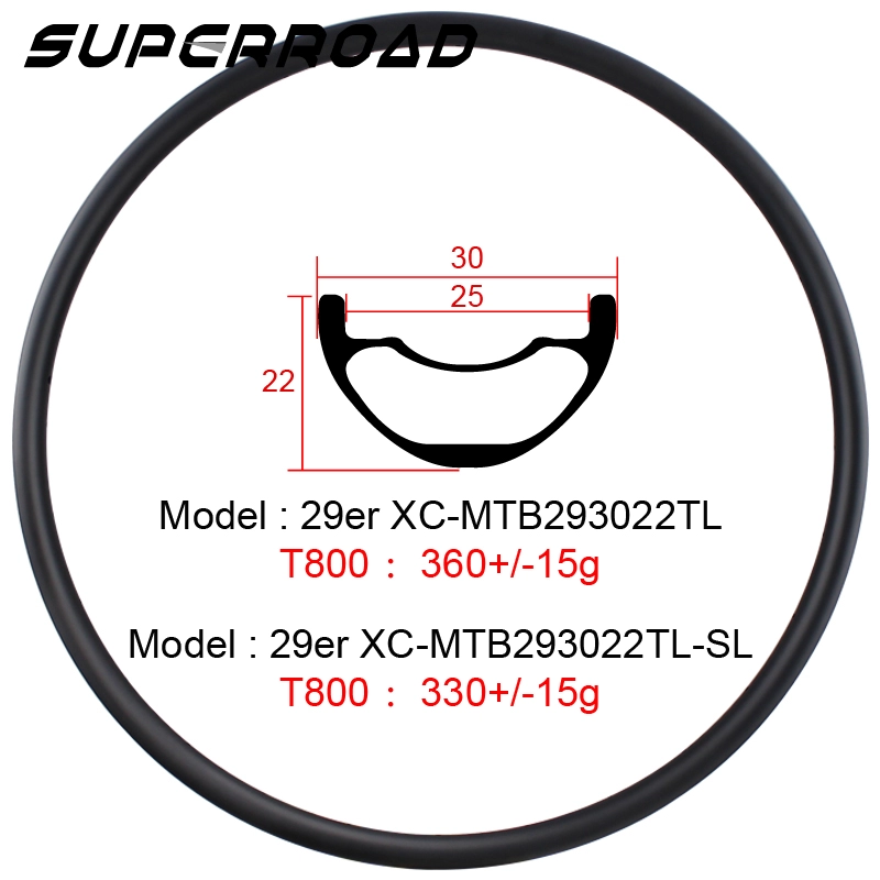 Cerchi per bici MTB XC Tubeless Hookless da 30 mm 29er 22 mm