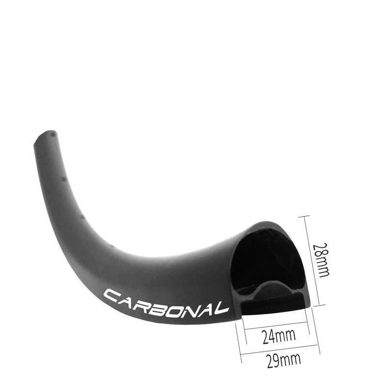 Cerchio in carbonio asimmetrico 29er senza gancio, largo 29 mm e profondo 28 mm, per bici da ghiaia