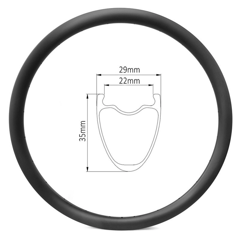 Cerchio per copertoncino 700c 29er disco largo 22 mm e profondo 35 mm per bici da strada e gravel