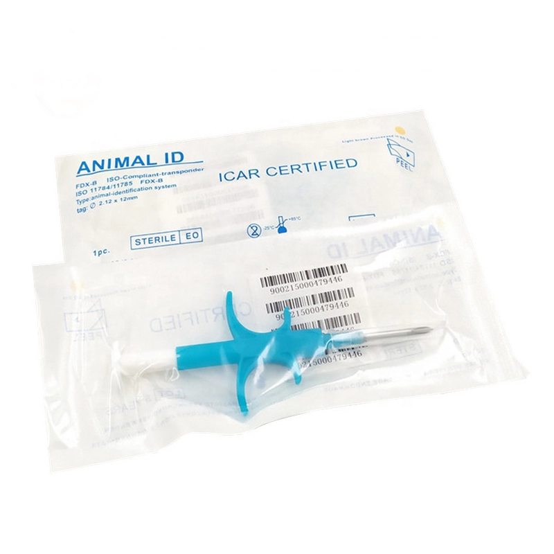Etichetta microchip animale RFID in vetro EM4305 iniettabile 2x12 mm