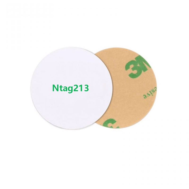 Carte a moneta NFC scrivibili Ntag213 con adesivo 3M