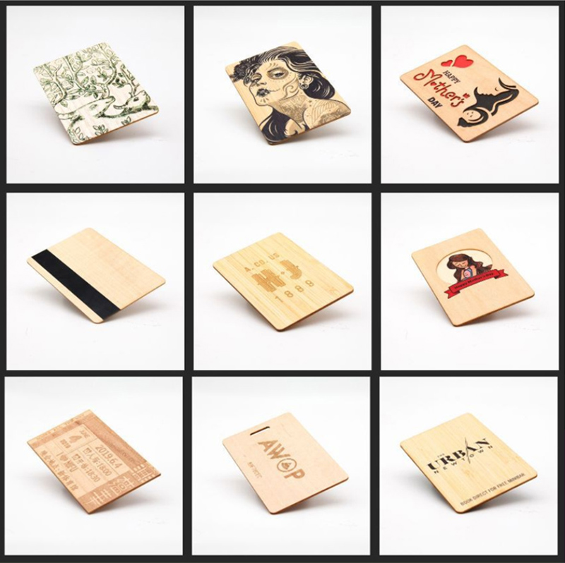 Stampa ecologica di carte Rfid in legno personalizzate