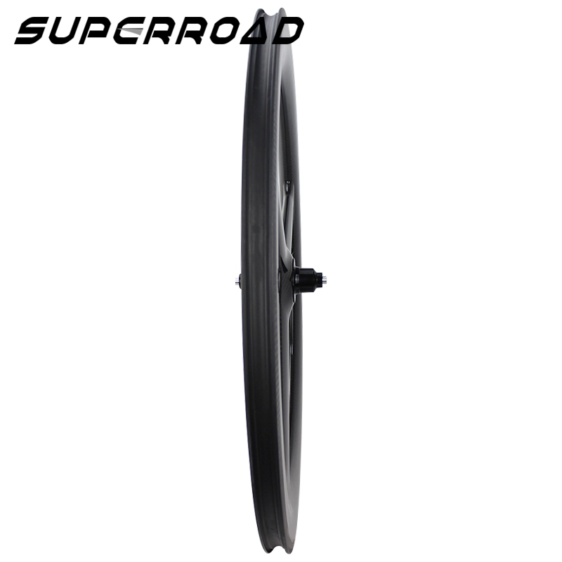 Ruote fisse tubeless Superroad a 3 raggi in carbonio tubolare da pista