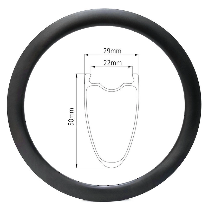 Cerchio per copertoncino 700c 29er disco largo 22 mm e profondo 50 mm per bici da strada e gravel