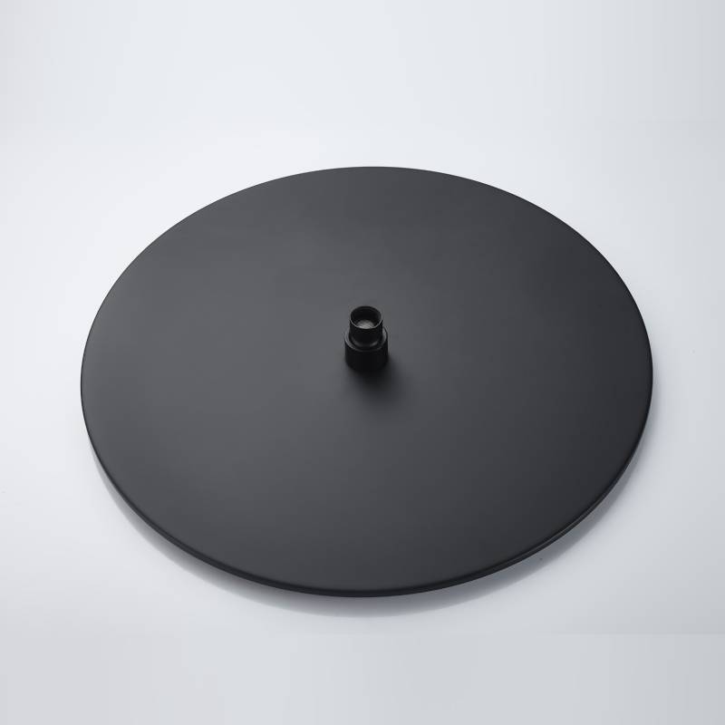 Soffione doccia nero opaco di forma rotonda