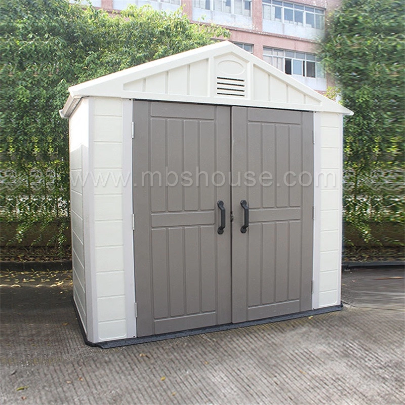 Nuovo design in casa prefabbricata per capannoni da giardino in plastica HDPE a basso costo e di alta qualità, prodotta in Cina
