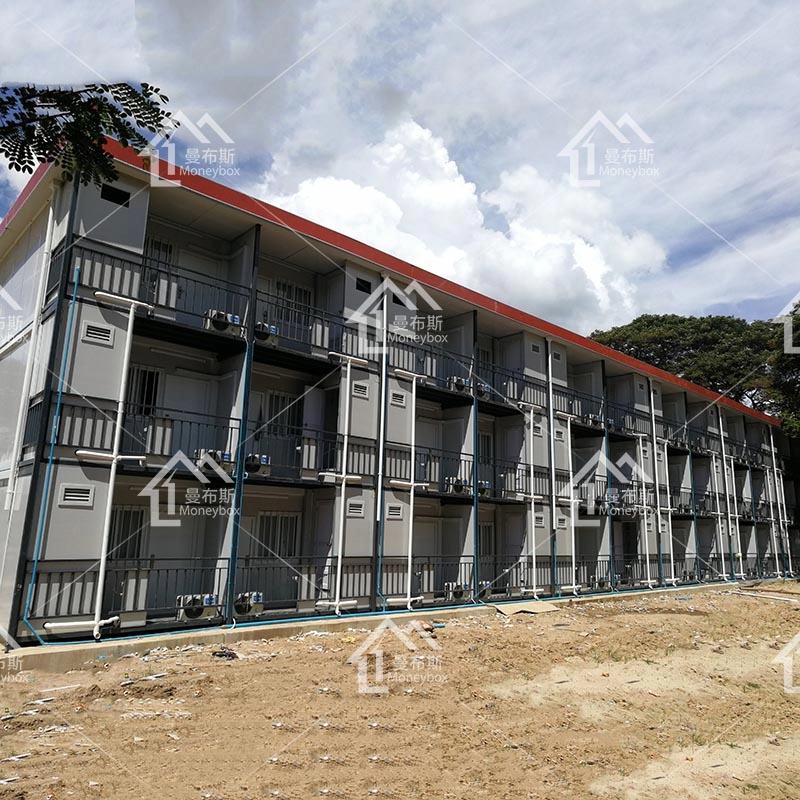 Appartamento prefabbricato in acciaio leggero dormitorio container a tre piani