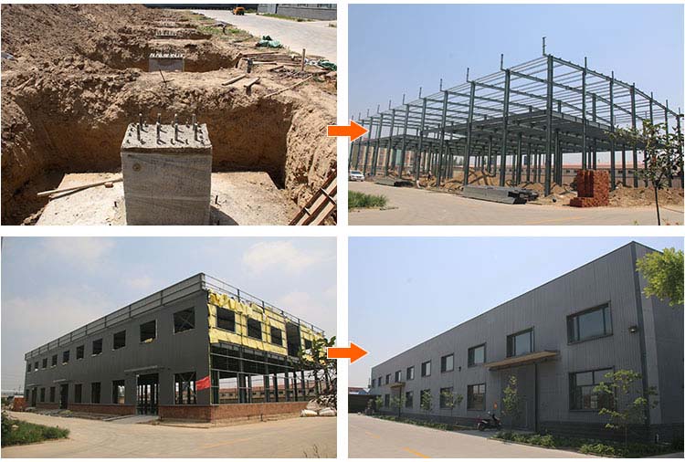 Edificio industriale prefabbricato per magazzini strutturali in acciaio a più piani