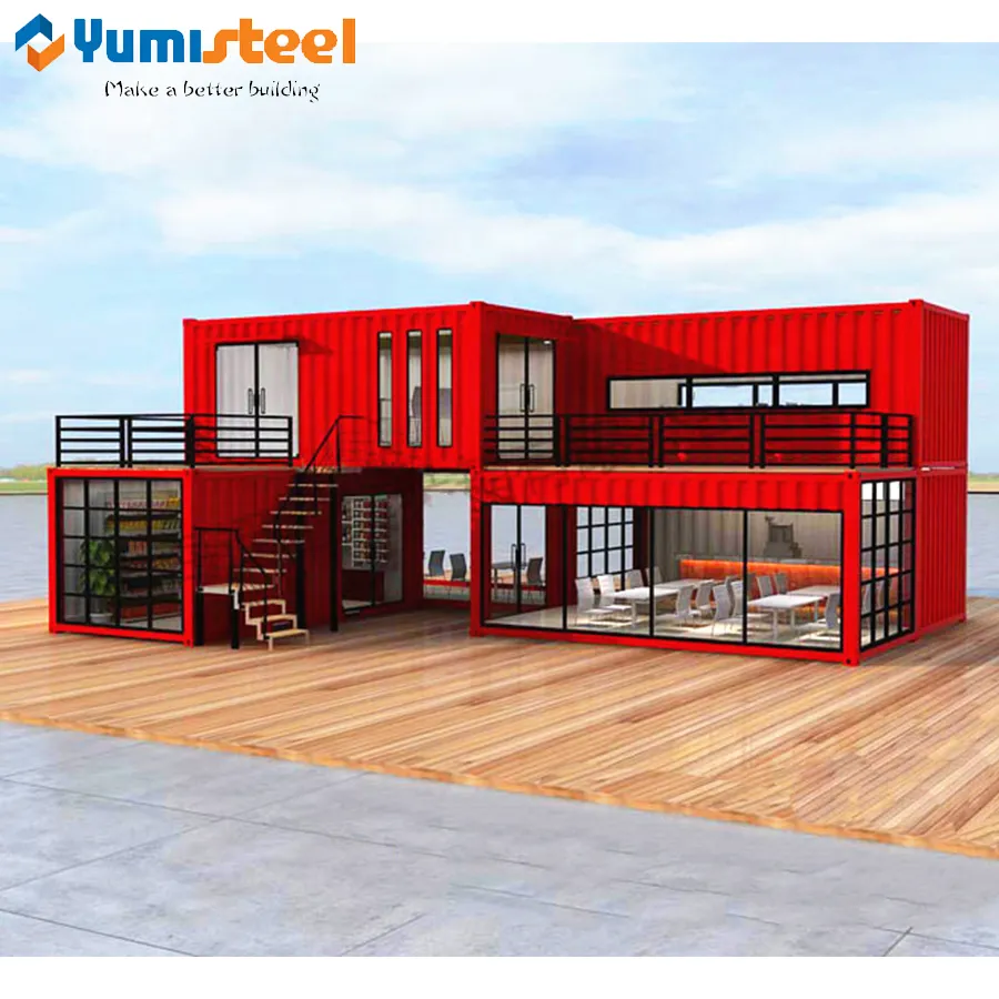 Casa container con facciata ondulata personalizzata alla moda moderna