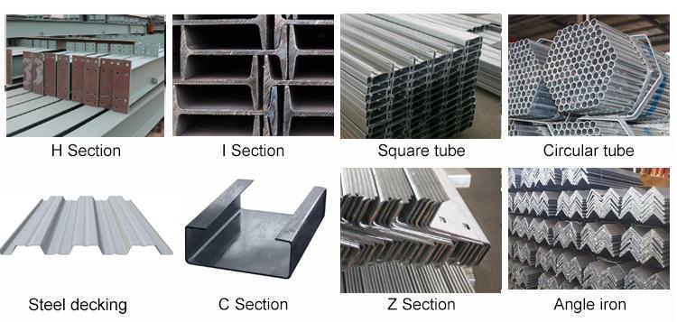 Officina prefabbricata in materiale d'acciaio saldato per la costruzione di strutture in metallo leggero