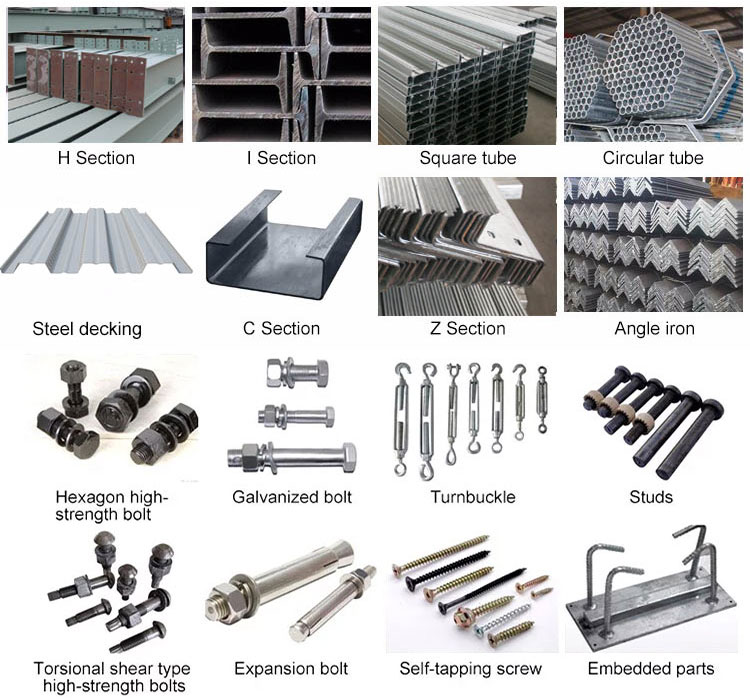 Officina per strutture prefabbricate in acciaio con travi ad H saldate ad ampia campata