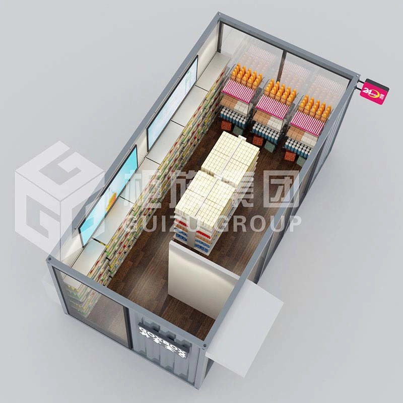 Negozio prefabbricato modificato in China Container per negozio self-service