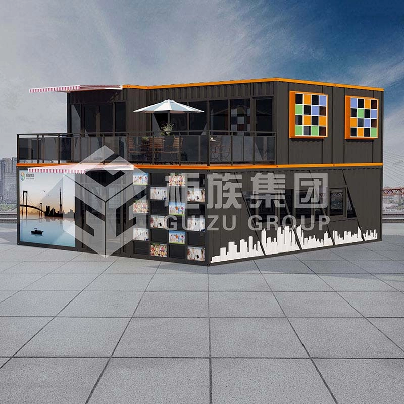 Ufficio per container di lusso prefabbricato per spedizioni duplex costruito con quattro container da 40 piedi