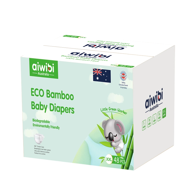 Pannolini per bambini in bambù premium con tessuto di bambù biodegradabile al 100%.