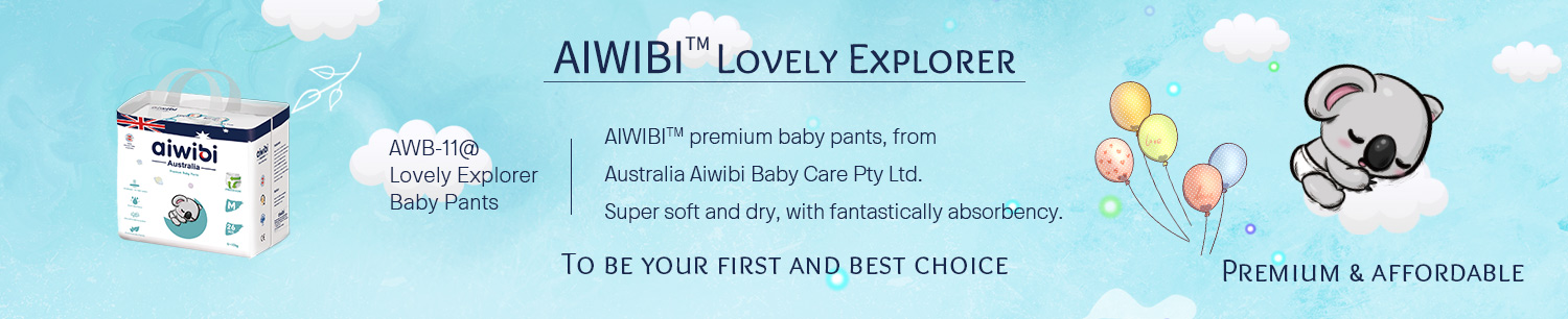 Pantaloni da bambino traspiranti usa e getta AIWIBI a forma di Q con rivestimento superiore in perle in rilievo super morbido